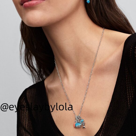 Pandora Turquoise-coloured Heart Mini Dangle Charm - Picture 5 of 6